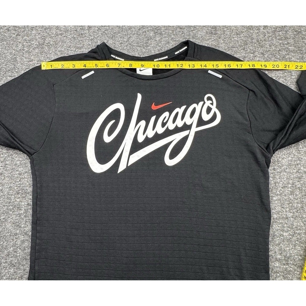 Nike Running Shirt Mens Small Black Therma Fit Waffle Pullover Chicago Marathon - Picture 4 of 16
